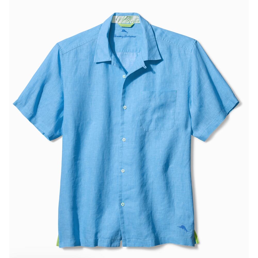 Tommy Bahama Big & Tall Sea Glass Linen Camp Shirt
